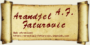 Aranđel Faturović vizit kartica